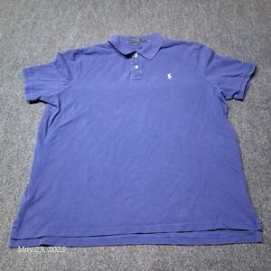 Polo by Ralph Lauren Golf Shirt Men Size XL Blue Classic Fit Cuffed Sleeve